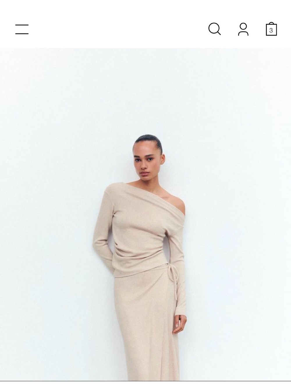 Zara Asymmetrical top and matching skirt set.